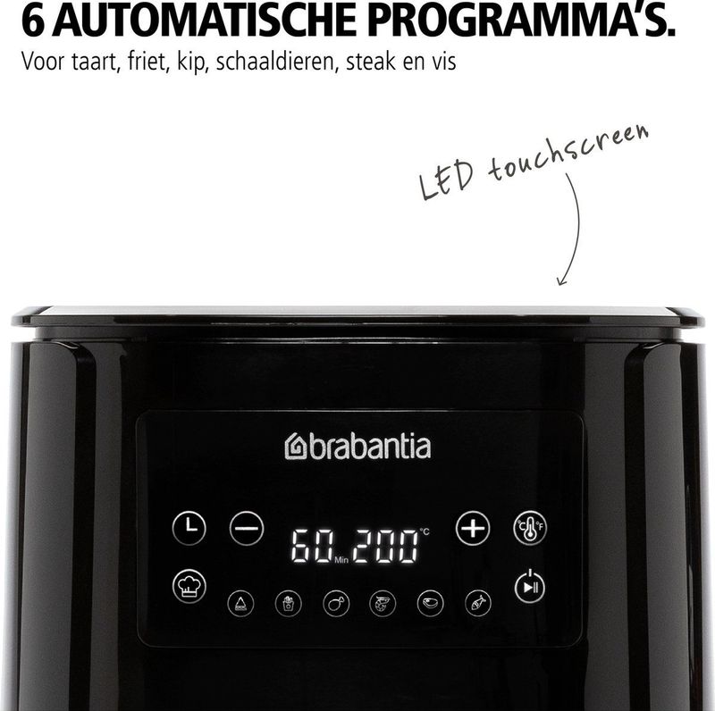 Brabantia - BBEK1131 - Airfryer - Zwart - 5.5 L - 1700 Watt