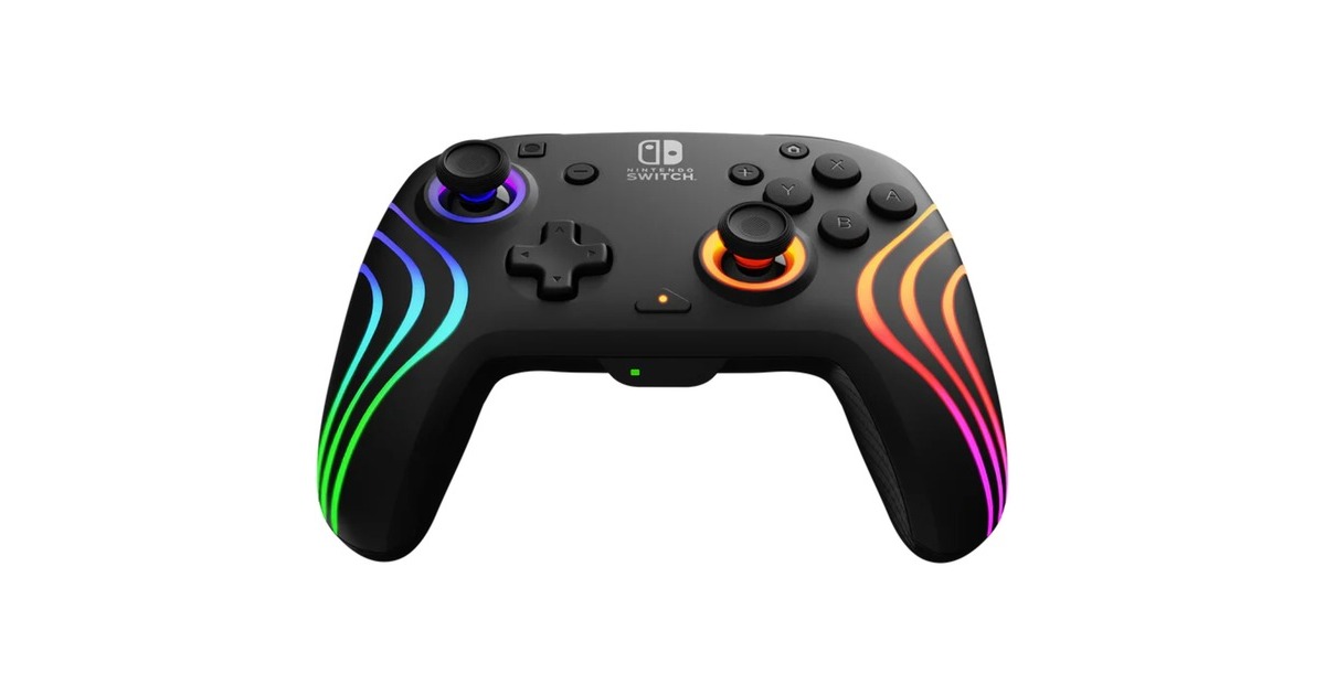 PDPNintendo Switch Black Afterglow Wave Wireless Controller With Motion  (Zwart, Nintendo Switch, Nintendo Switch- OLED model, Nintendo Switch lite)