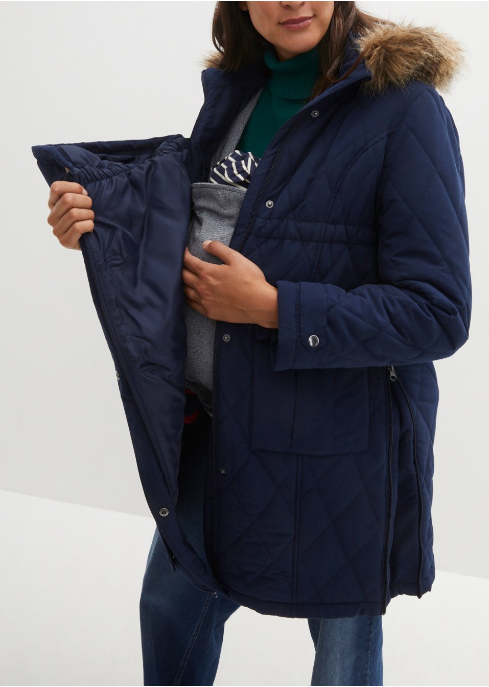 Parka matelassée de grossesse et de portage