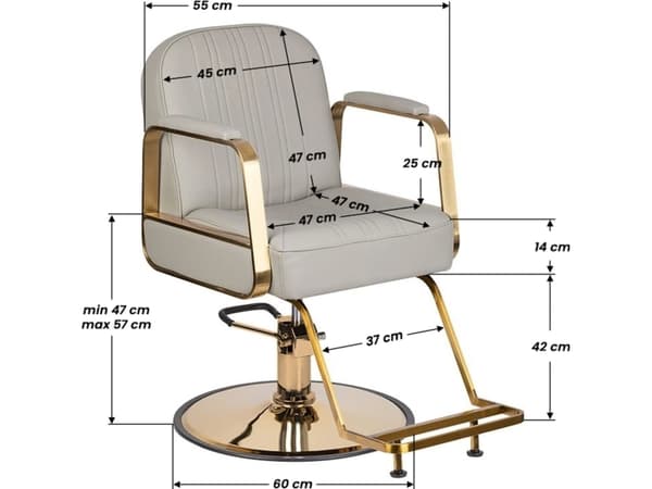 Activeshop Gabbiano Acri frisørstol gull - beige