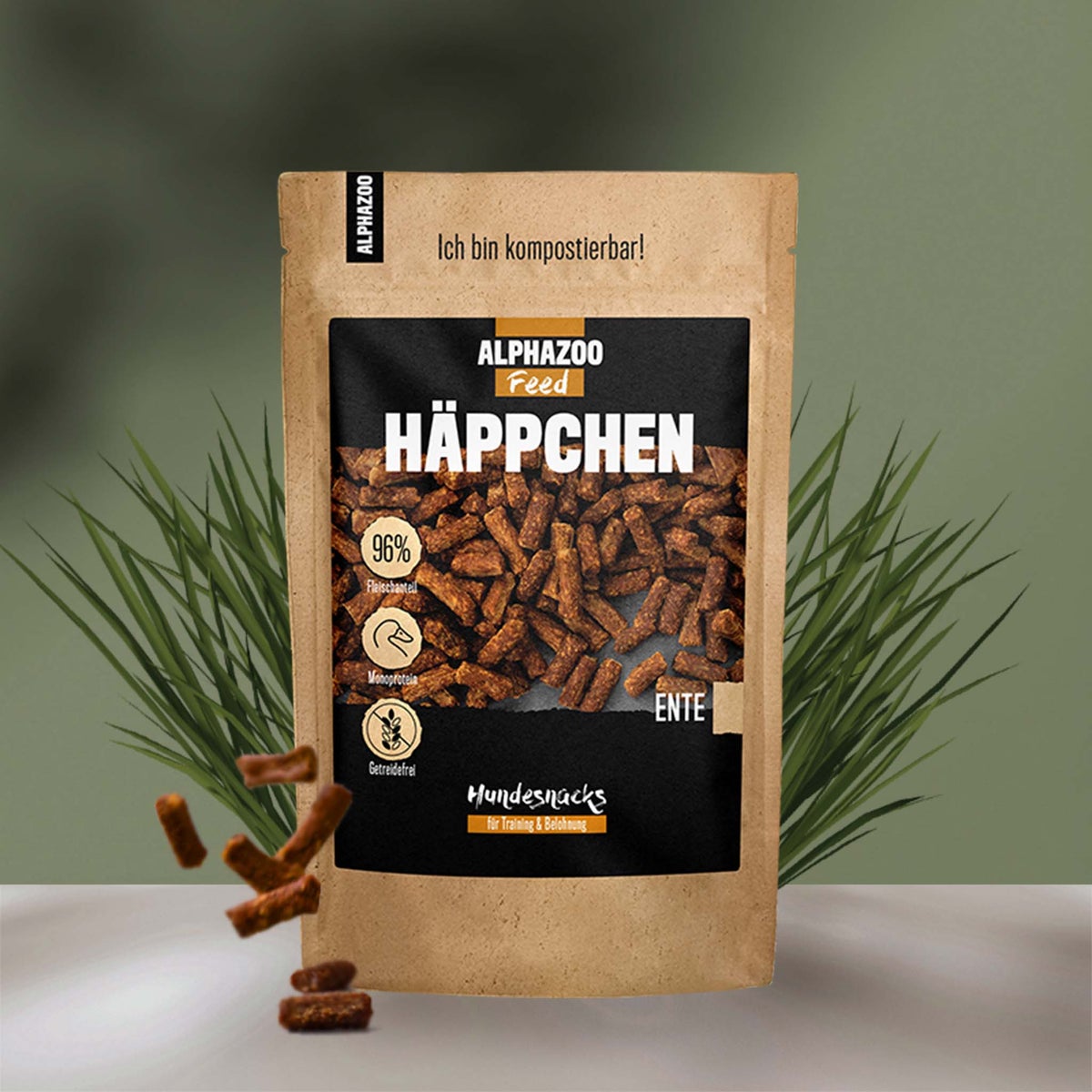 ALPHAZOO Duck Bites 200g voor honden | Kleine hondensnacks | Graanvrije hondensnacks