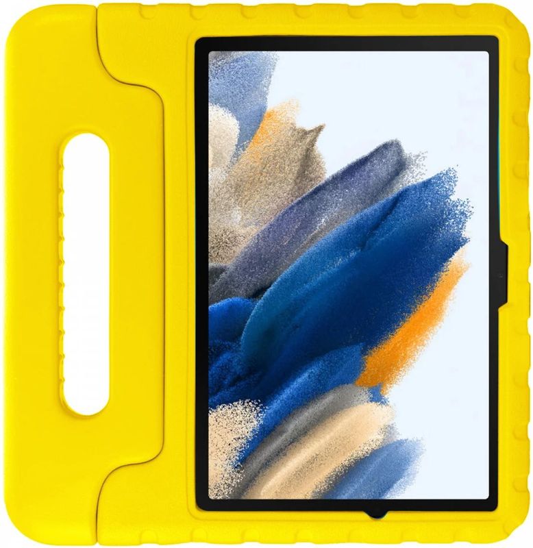 HappyCase Samsung Galaxy Tab A8 Kinder Tablethoes met Handvat Geel