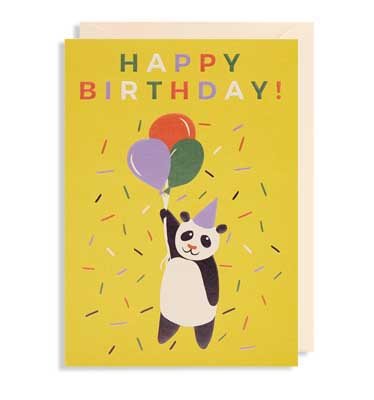 Birthday Panda With Balloons