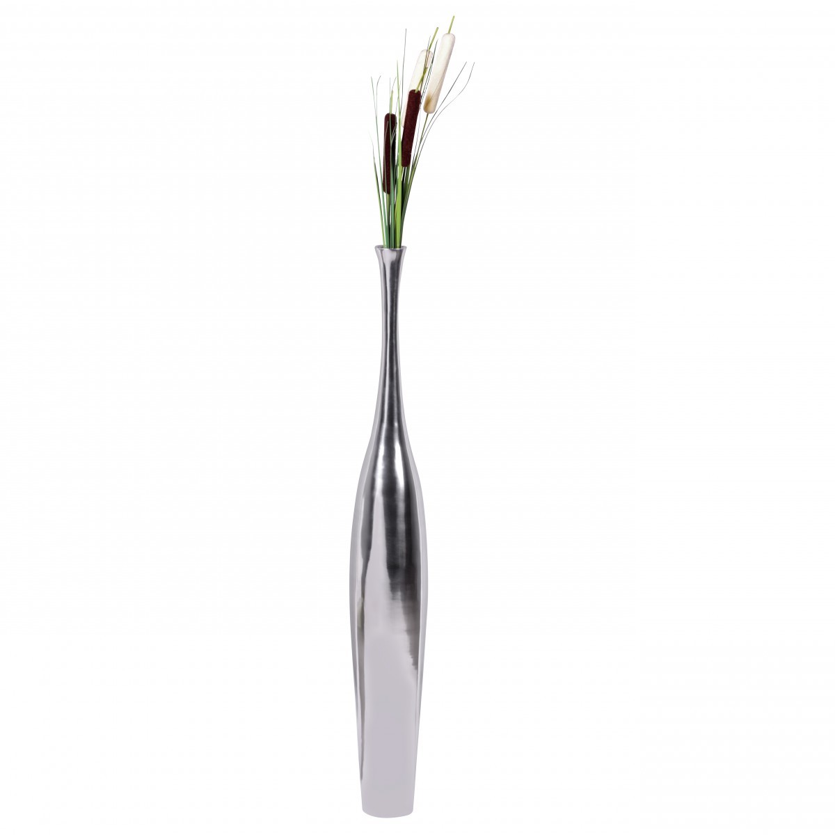 Vase BOTTLE L - silberfarben - Aluminium