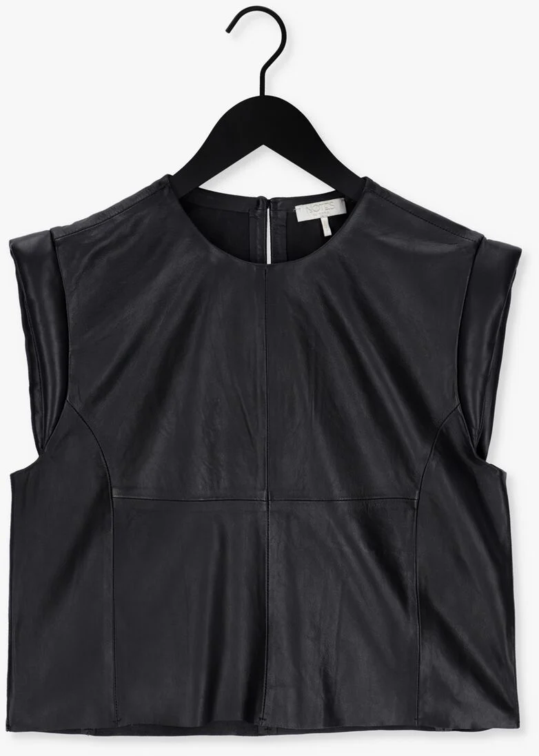 NOTES DU NORD zwarte notes du nord top debbie leather top