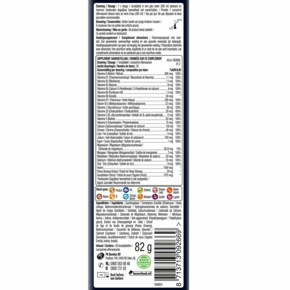 Lucovitaal Multi 65+ Bruistabletten Mangosmaak20 bruistabletten