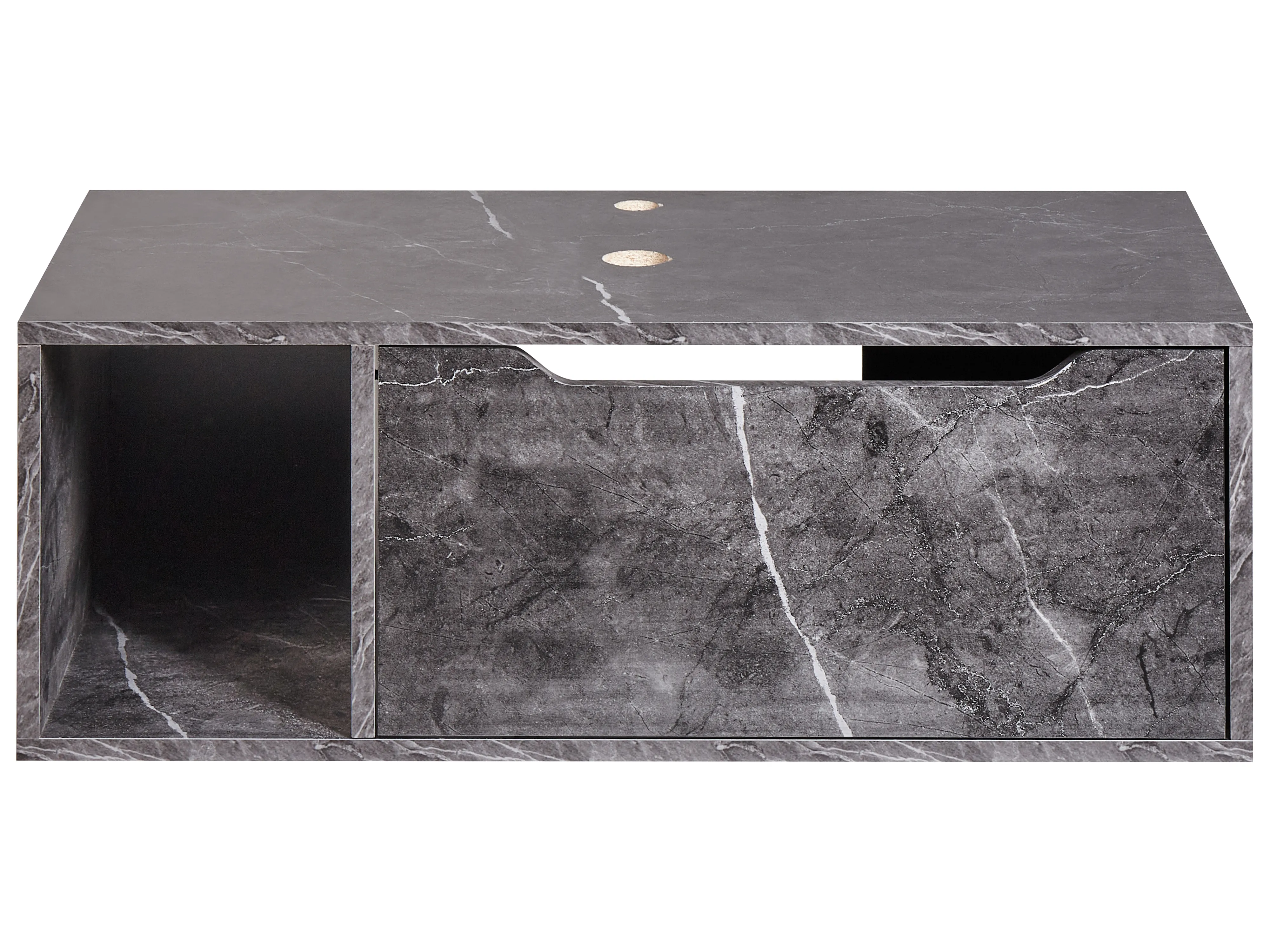 Wandgemonteerde wastafelkast CASCAVEL 80 cm Zwart marmer