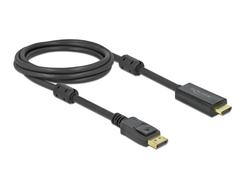 Delock Kabel aktiv DisplayPort - HDMI, 2 m Delock Aktives DisplayPort 1.2 zu HDMI Kabel 4K 60 Hz 2 m
