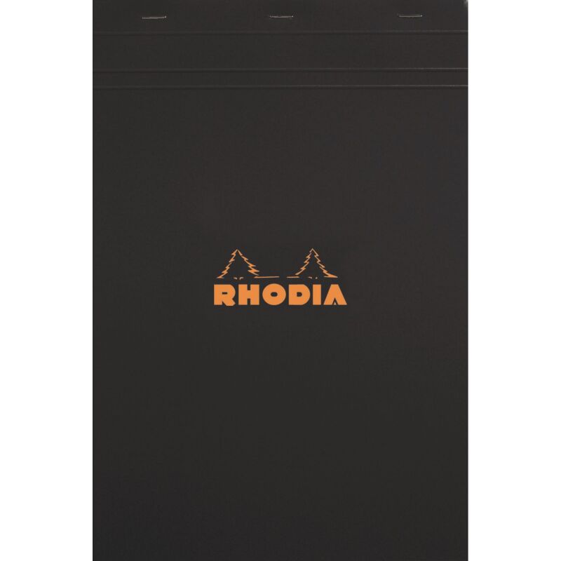 Bloc de bureau Rhodia 21 x 31,8 cm agrafé noir n°19 - 5 x 5 - 80 feuilles
