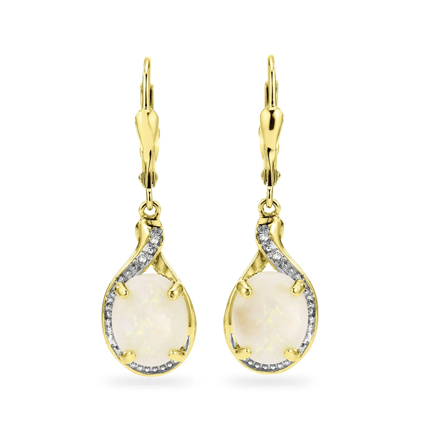 Ohrringe mit echt Opal und Diamanten