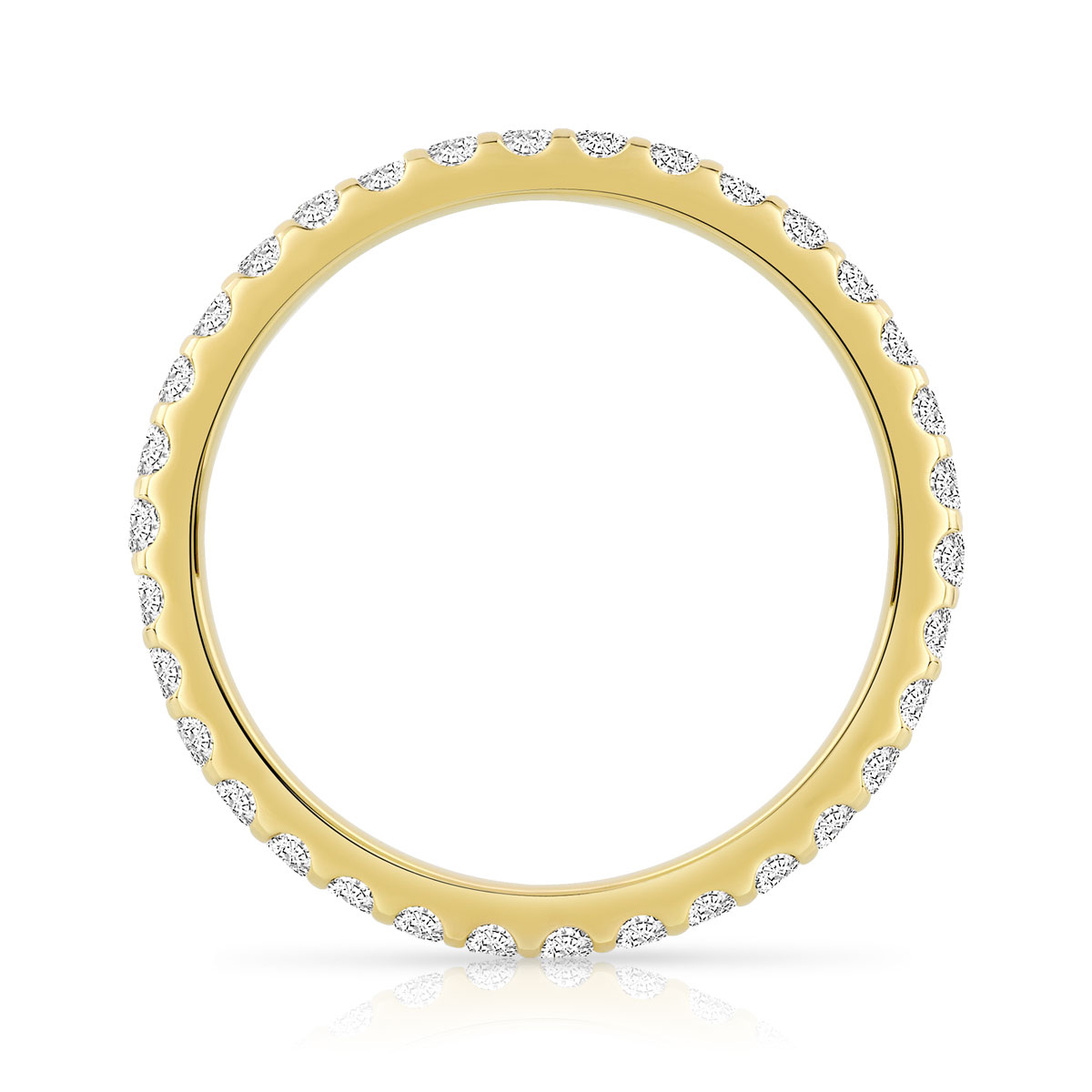 Alliance or 750 jaune diamants synthétiques 0.75 carat