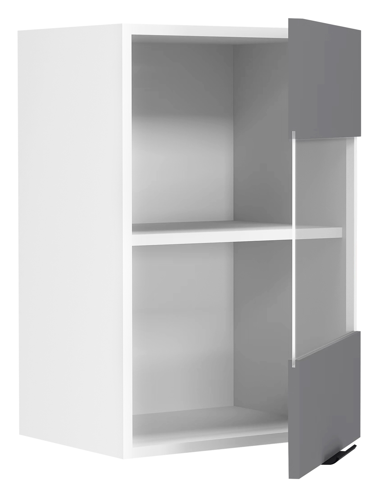 Hängeschrank FASOLA - weiß-anthrazit - mit Glaseinsatz - 40 cm
