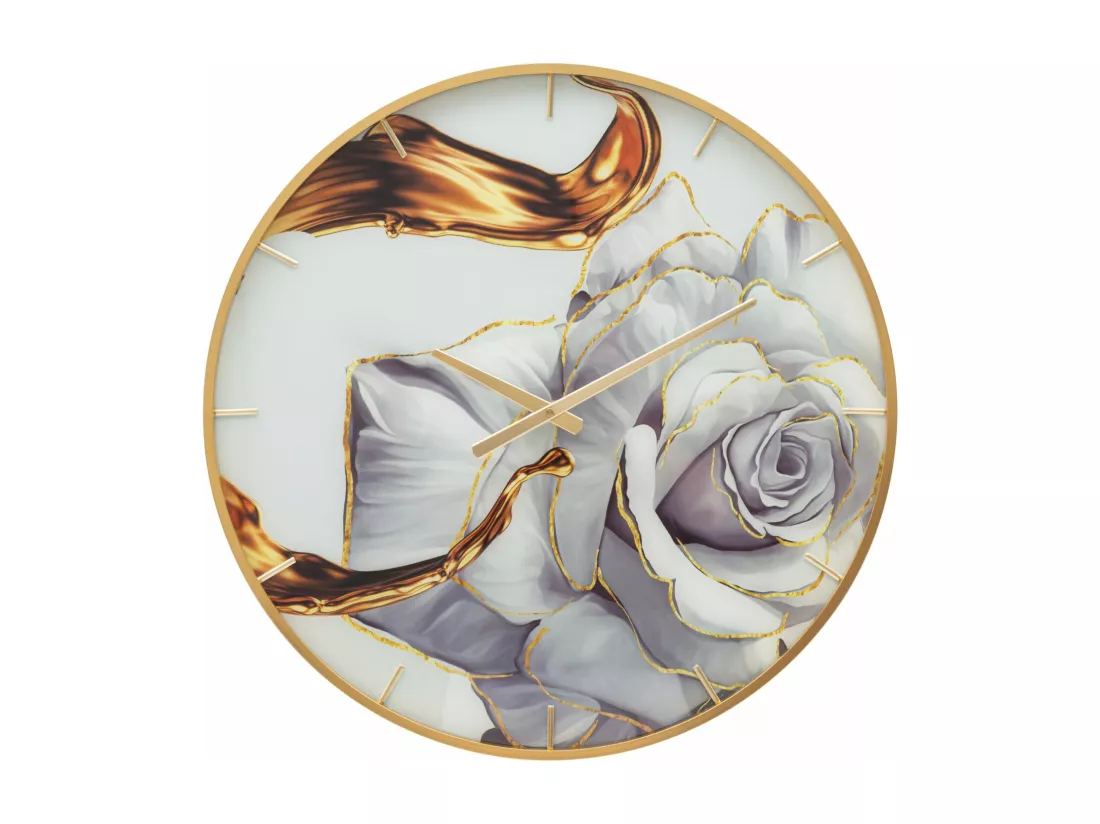 Horloge murale ronde en fibre de bois multicolore Ø cm 60x5
