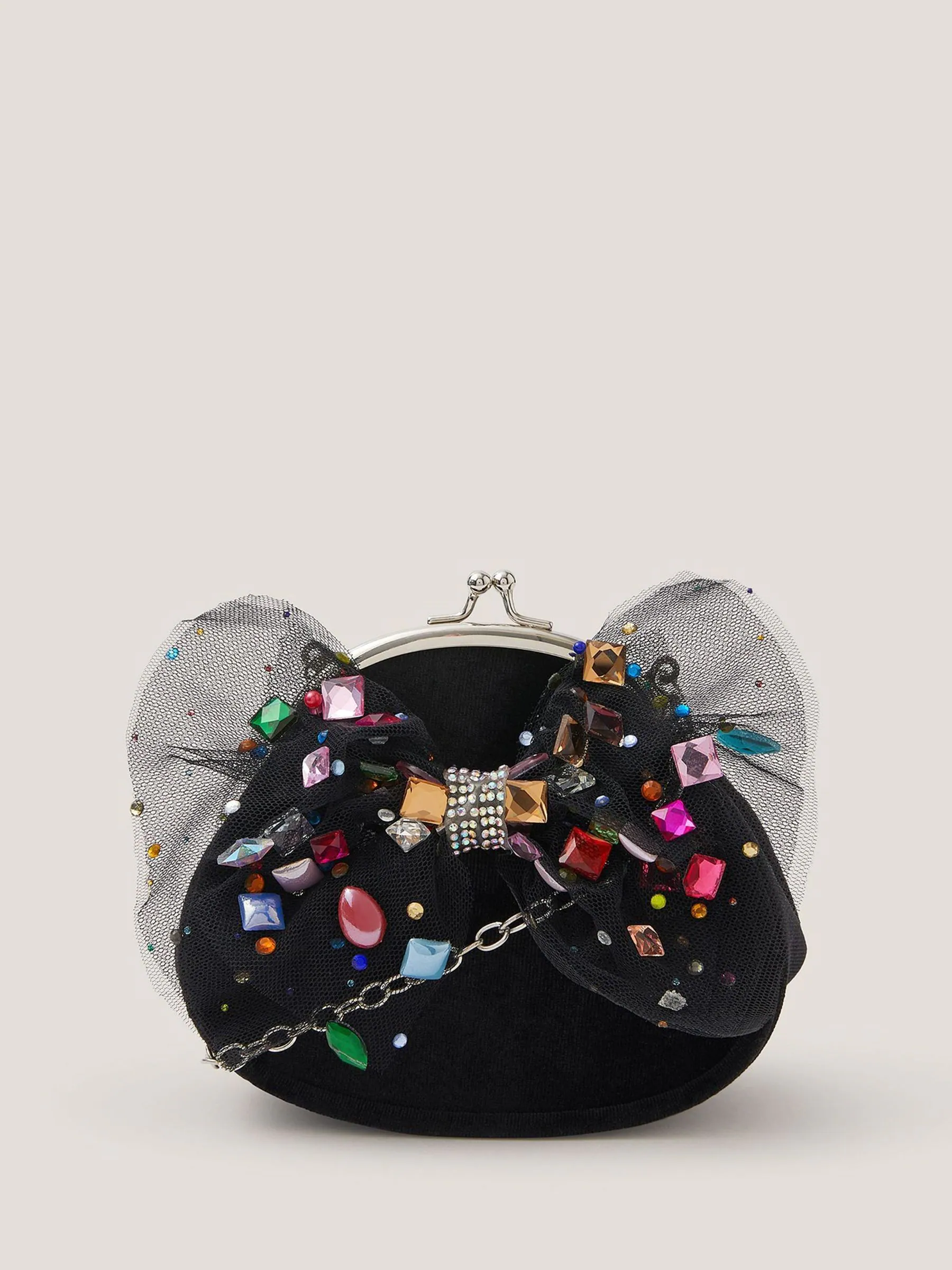 Monsoon Bejewelled Bow Clip Frame Bag