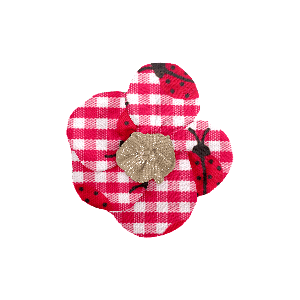 Mini Barrette Pétales De Fleur Vichy Coccinelle