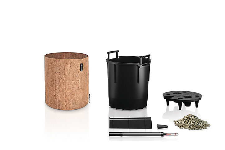 Pot rond Lechuza Trend Cover liège beige clair Ø32 × h.33 cm