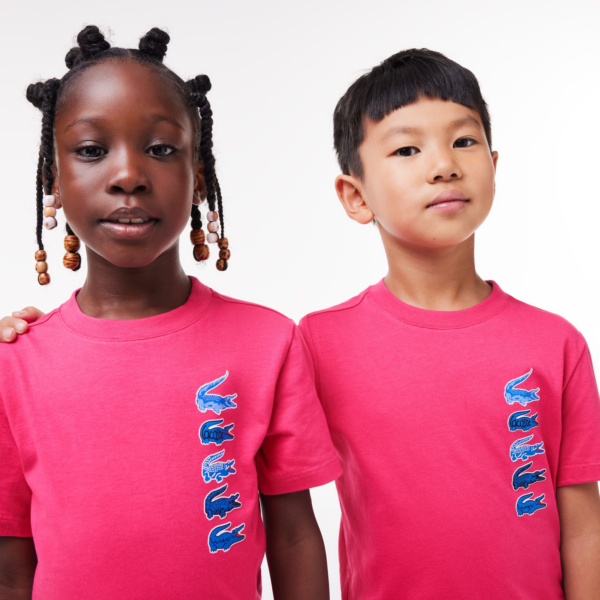 T-Shirt aus Baumwolle mit Aufdruck T-Shirts & Hemden - Rosa - Lacoste - Kinder
