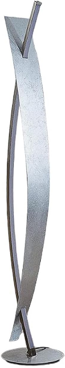 Lucande LED Stehlampe silber mit Touchdimmer, 24W LED, geschwungene Stehleuchte 140 cm, Standleuchte Wohnzimmer, Esszimmer