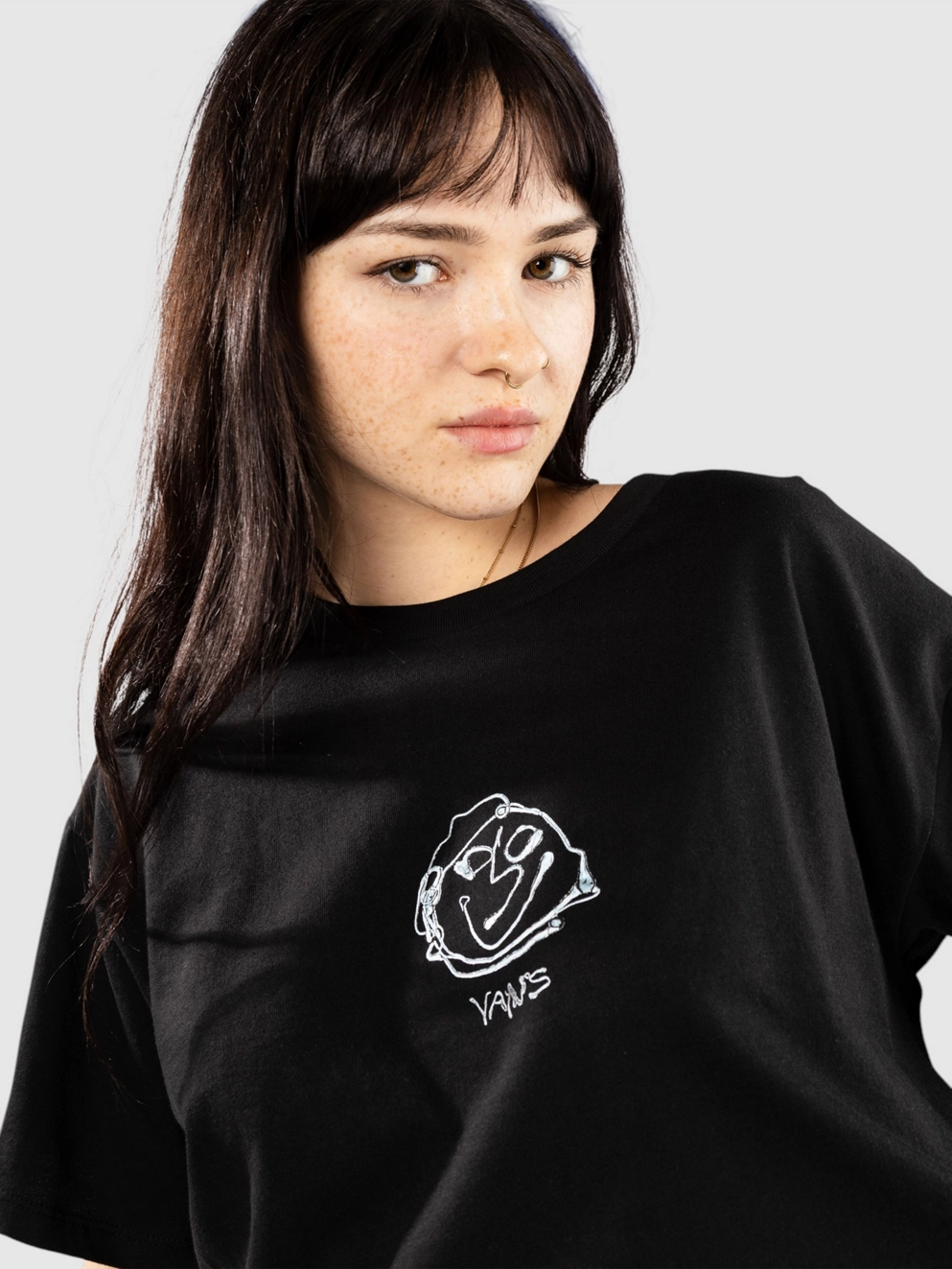 Vans Grinning Face Relax Crop T-Shirt black