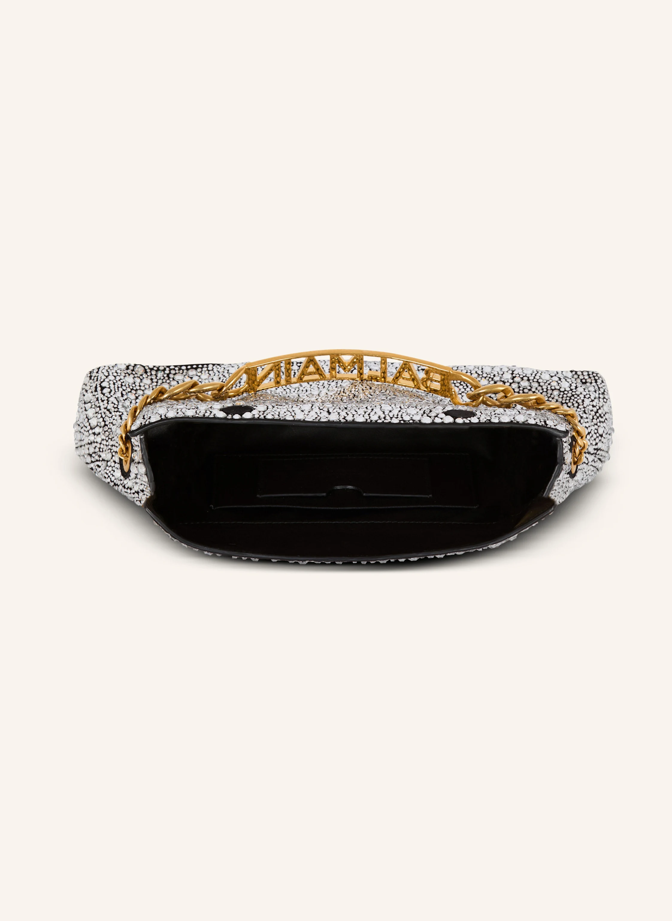 BALMAIN Clutch 1945 Soft aus Wildleder mit Strasssteinen