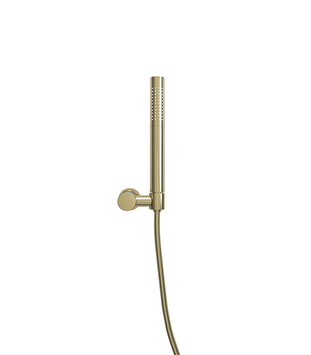 Mueller Gold staafhanddoucheset met wandhouder messing geborsteld