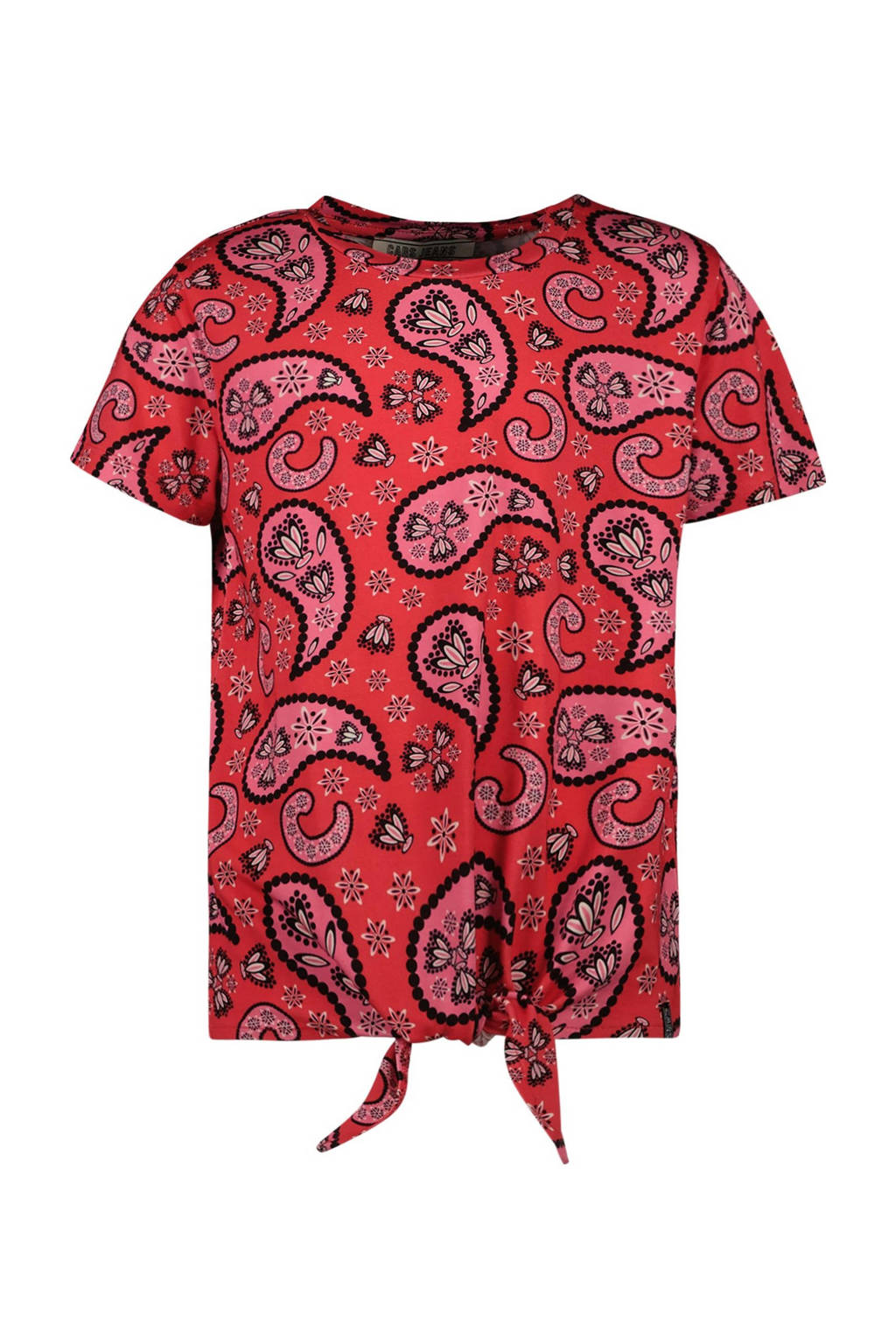 Cars T-shirt RUNA met paisleyprint rood/roze/zwart