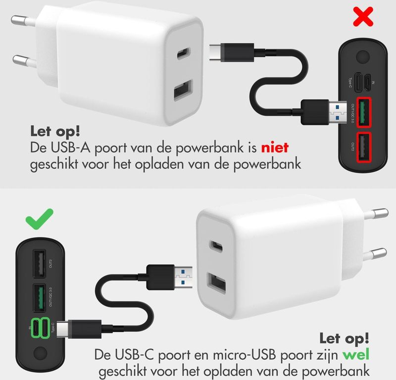 iMoshion - Powerbank - Zwart - 20.000 mAh - Quick Charge - Power Delivery