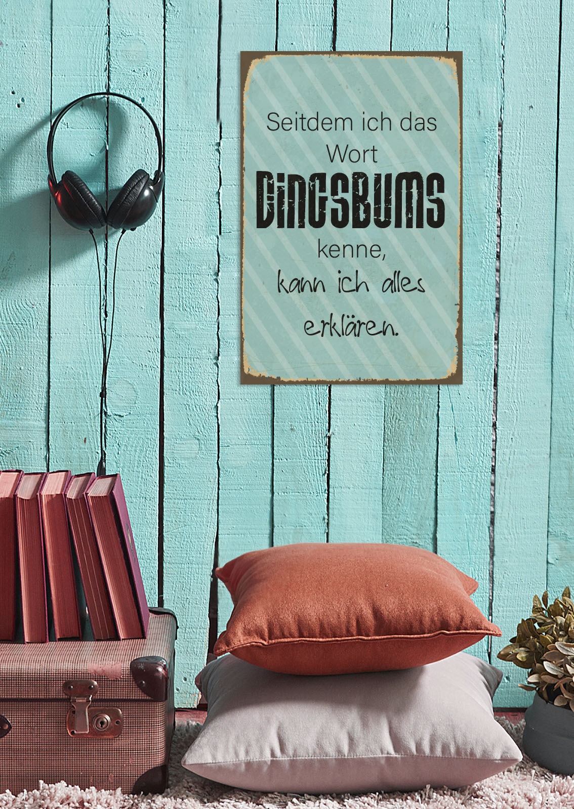 queence Metallbild »Dingsbums« Schriftzug | Sprüche | Sprüche & Texte 1 Stk. tlg. Stahlschild, Blechschild, Sprüche, Texte, witzig