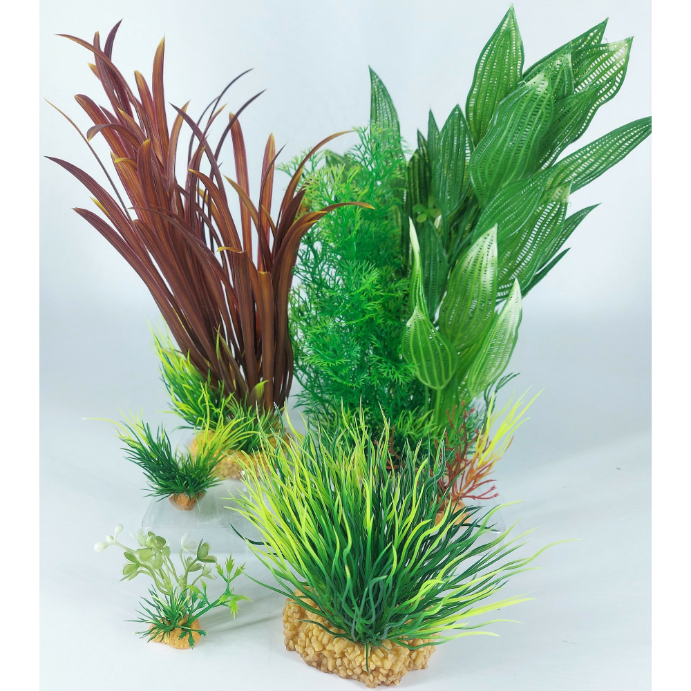 Déco plantkit idro n°2. Plantes artificielles. 6 pieces. h 27 cm. Décorat