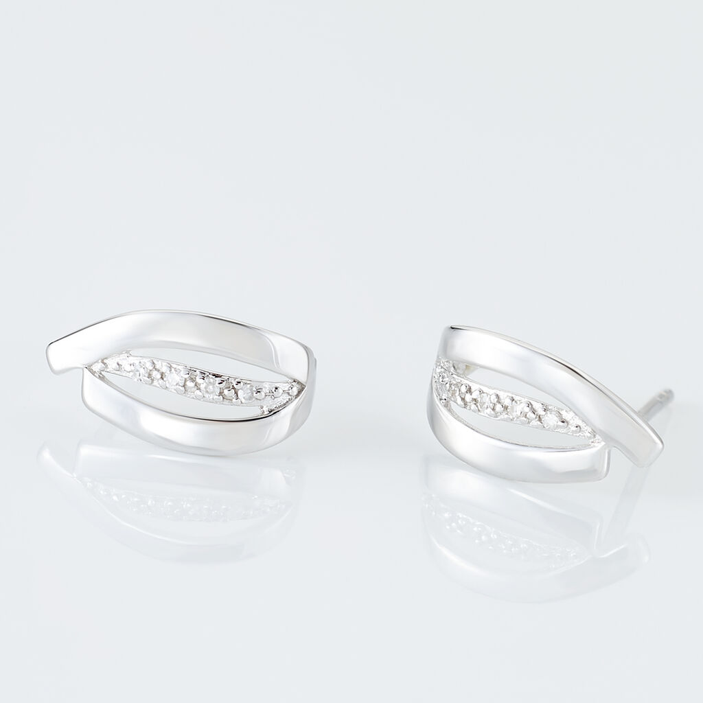 Boucles D'oreilles Puces Aelis Or Blanc Diamant