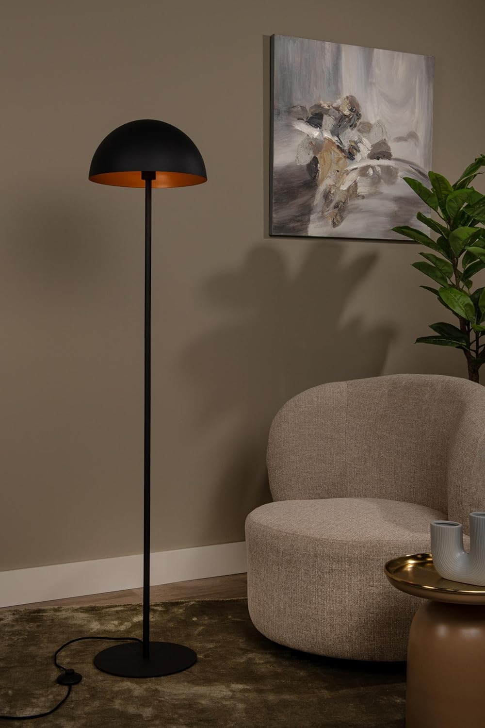 LUCIDE SIEMON - Stehlampe - Ø 35 cm - 1xE27 - Schwarz