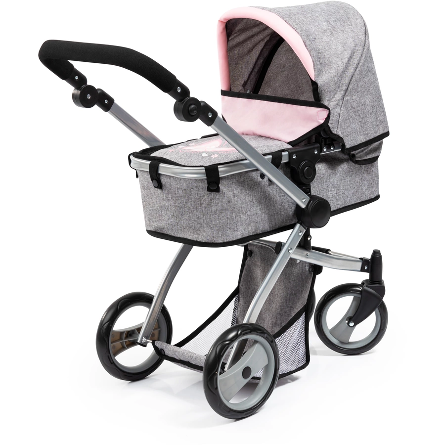bayer Design Kombi-Puppenwagen Mega Set GrauRosa