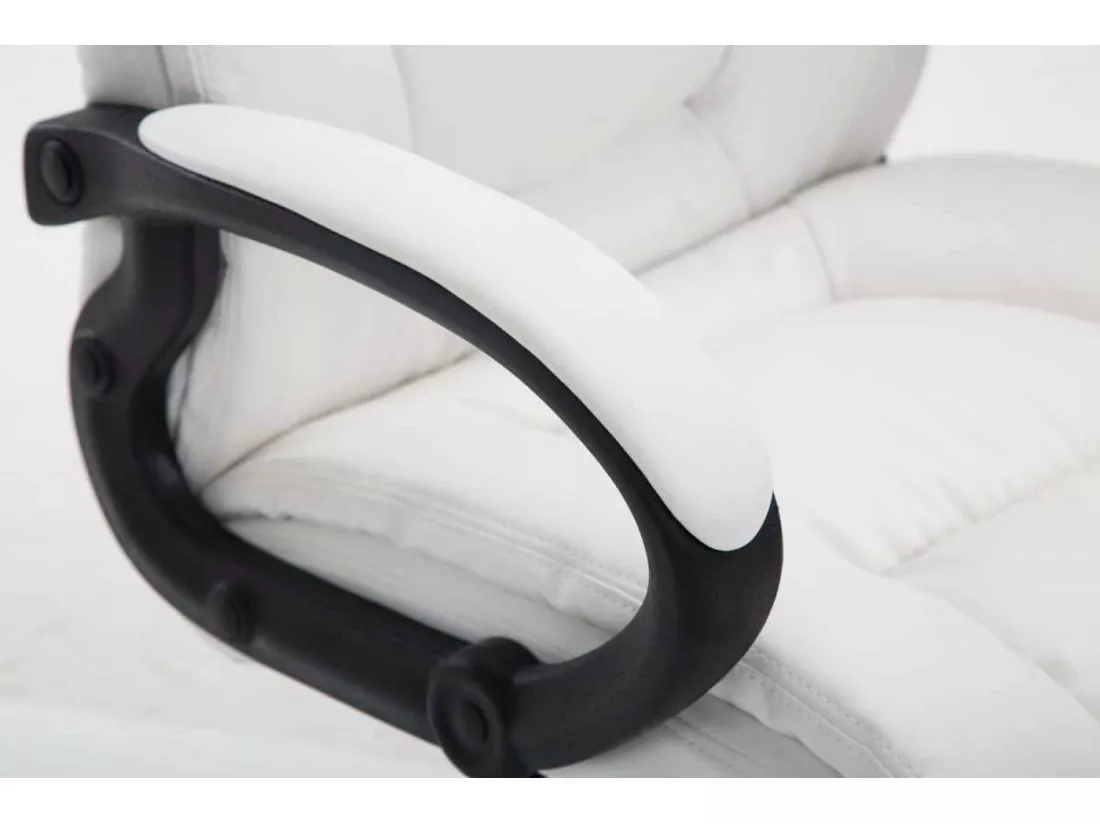 Chaise de bureau - Similicuir & Noir - Blanc - XL Sparta