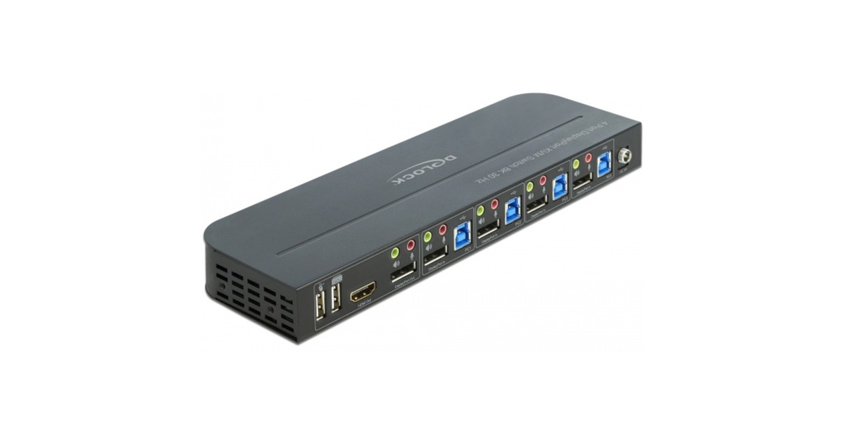 DeLOCKDisplayPort 1.4 KVM Switch kvm-switch  (Zwart, 8K 30 Hz, USB 3.0, Audio)