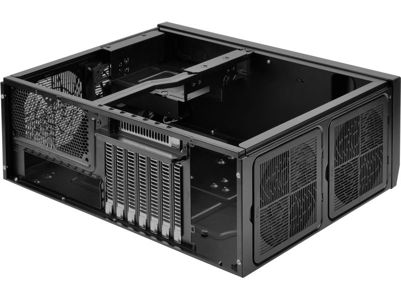 SilverStone PC-Gehäuse GD09B-C Kompaktes ATX-Desktop-Gehäuse mit vorinstalliertem 120-mm-Lüfter