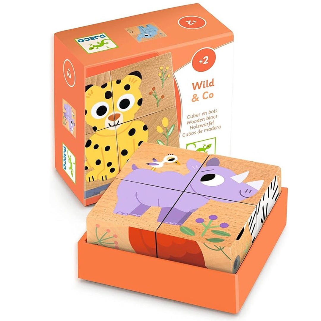 Djeco houten blokpuzzel wild & co