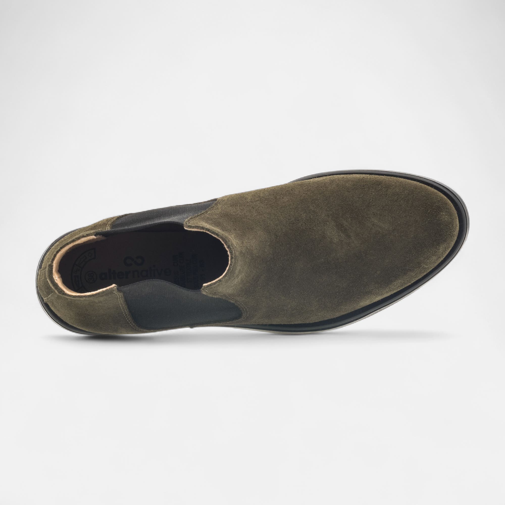 Boots chelsea Femme en cuir kaki