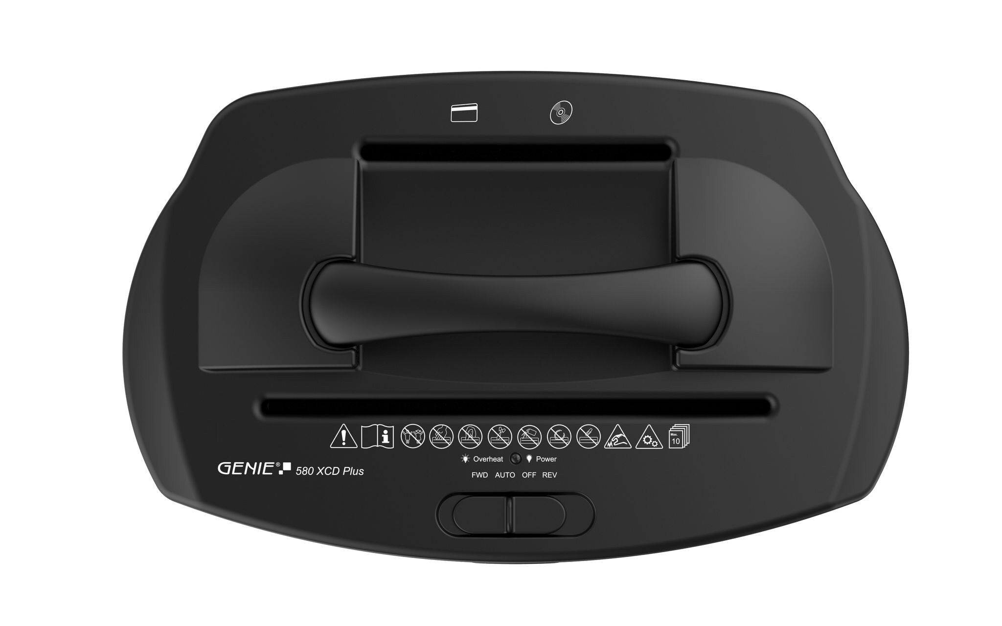 GENIE 580 Aktenvernichter 10 Blatt Partikelschnitt und CD Vernichtung schwarz