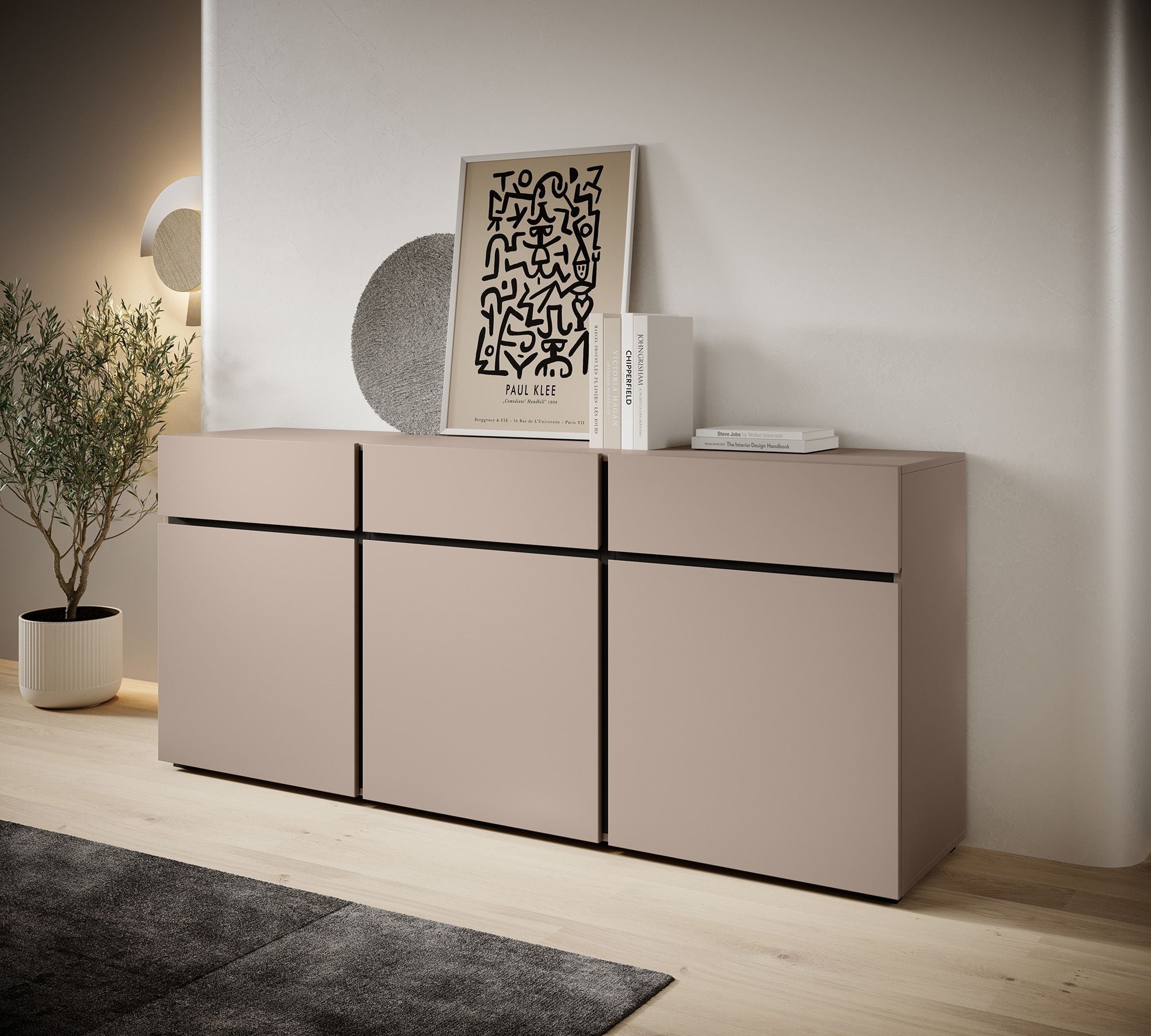 Meubella - Dressoir Cainan - Beige - 180 cm