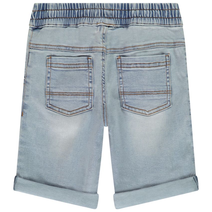 Bermuda effet jean à taille élastiquée pour garçon - Bleu