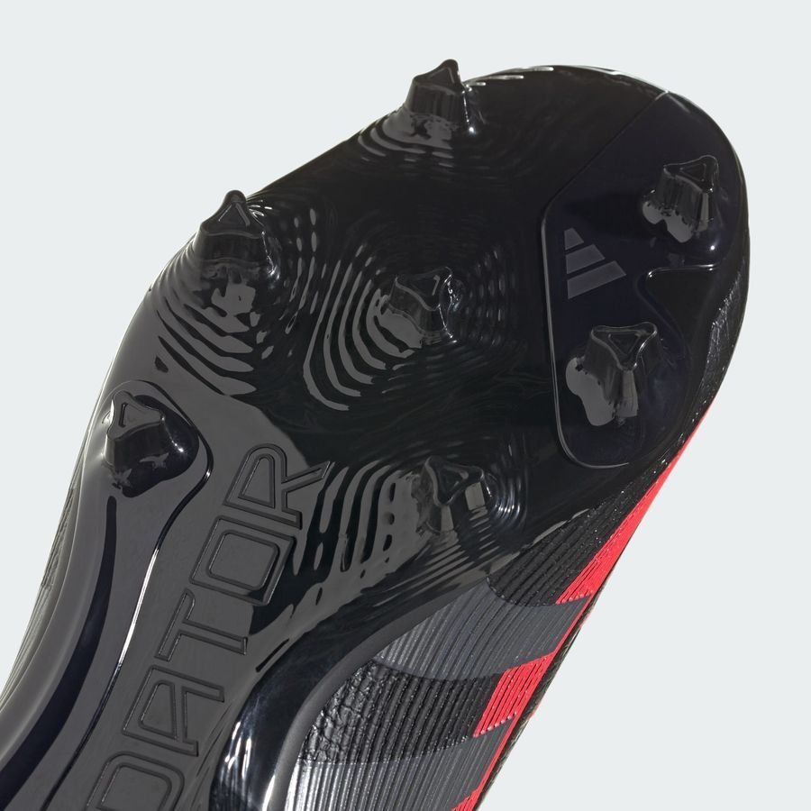 adidas Predator League Laceless FG/AG Stealth Victory - Noir/Gris/Lucid Red