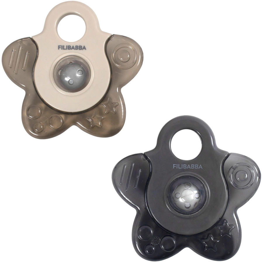 Filibabba Kühlbeißring Cooling Star 2er-Pack - Grey Mix