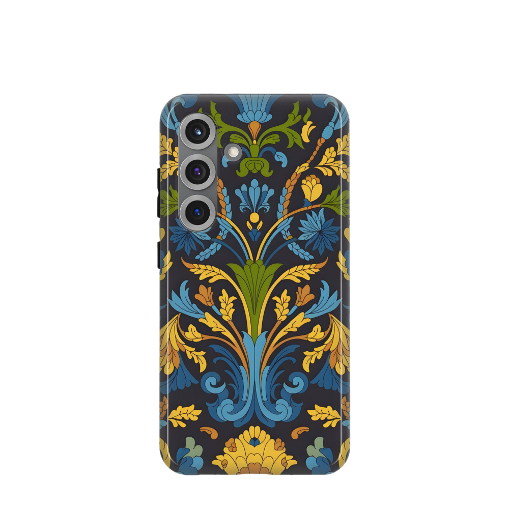 Samsung Galaxy S25 Hybrid (Kunststoff / Gummi) Hülle Majolika Harmonie - Gelb