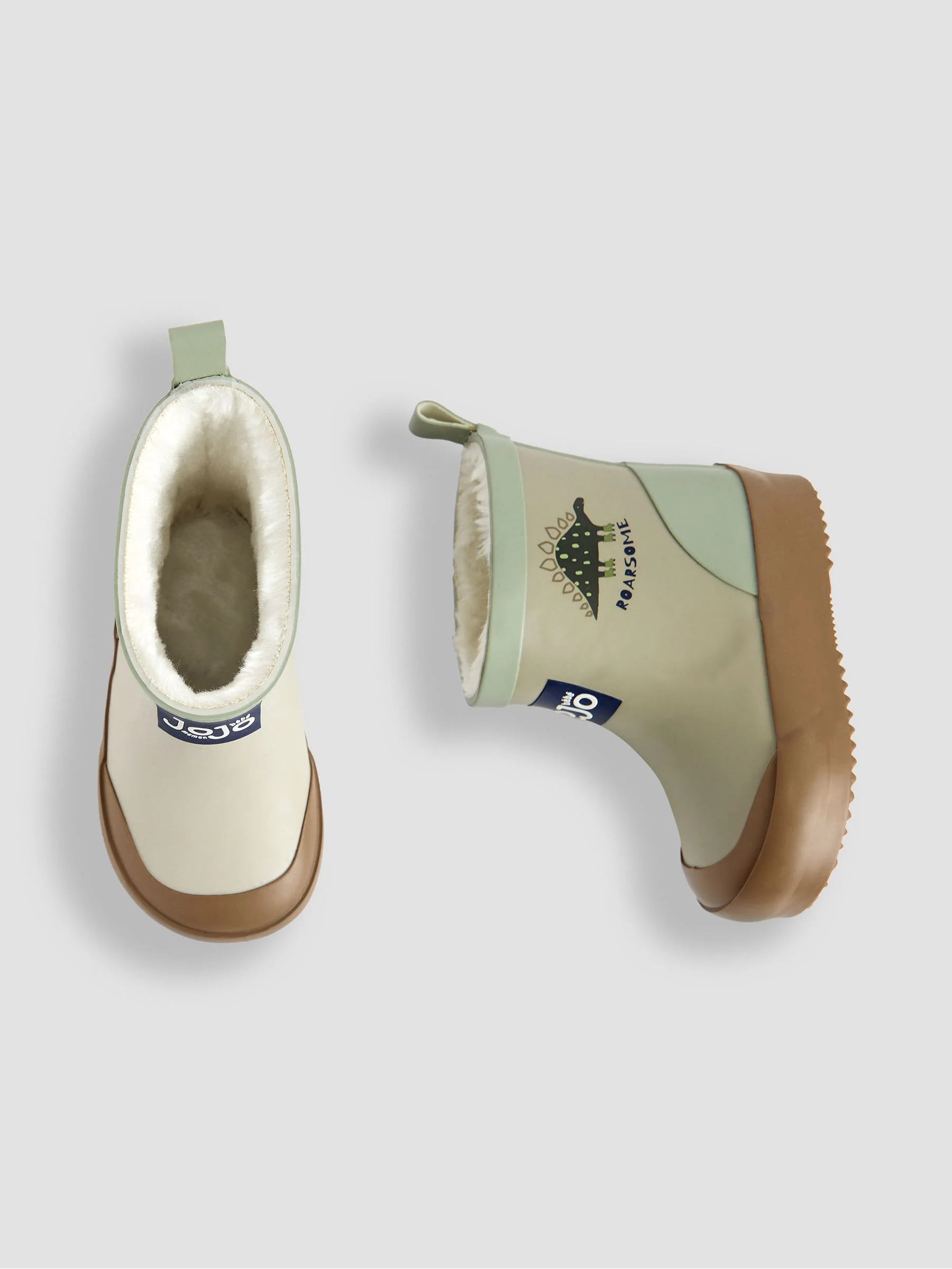 Kiezelkleurig dinosaurus - JoJo Maman Bébé Short Cosy Lined Wellie Boot