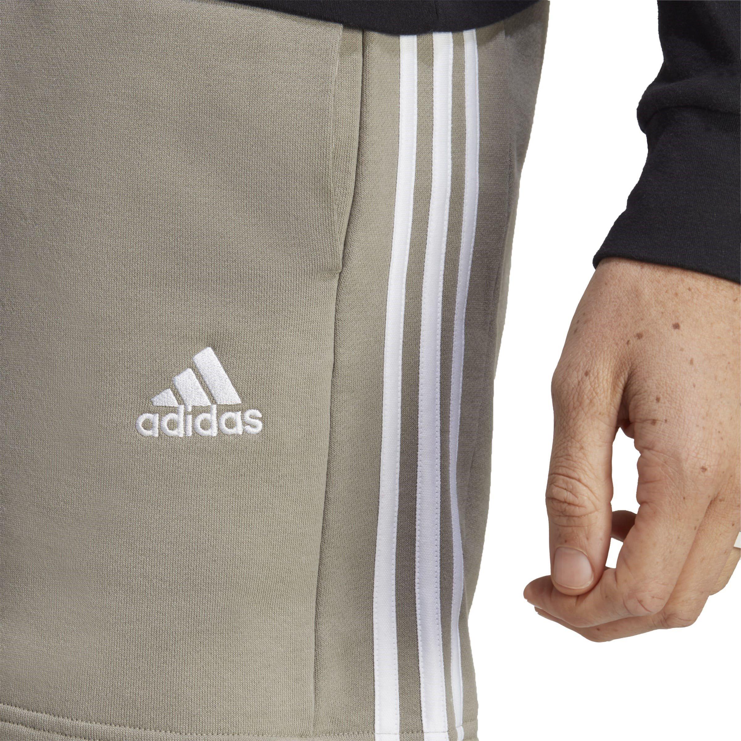 adidas Essentials 3 Stripe Fleece Shorts Mens