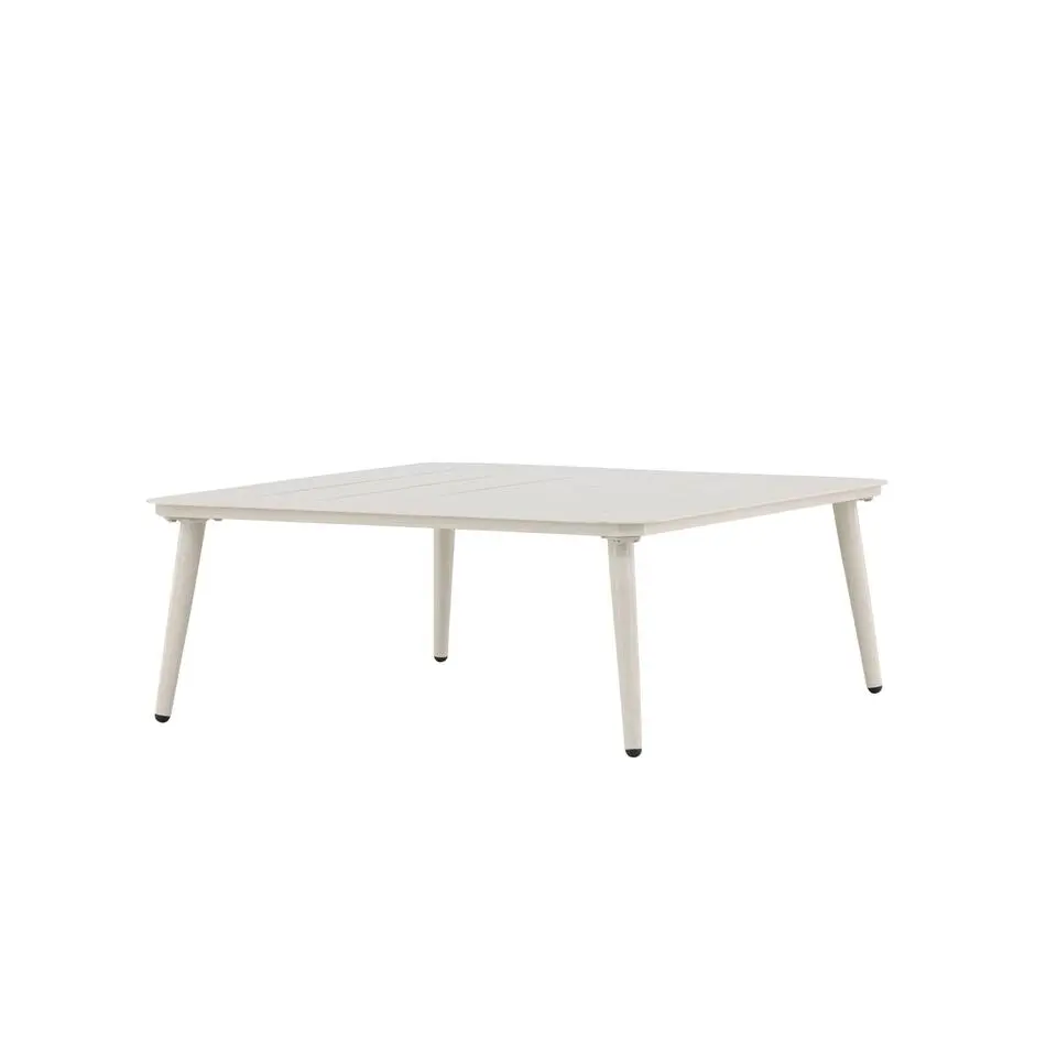 Salontafel Beige Aluminium - 90x90x34cm - Tafel Lina