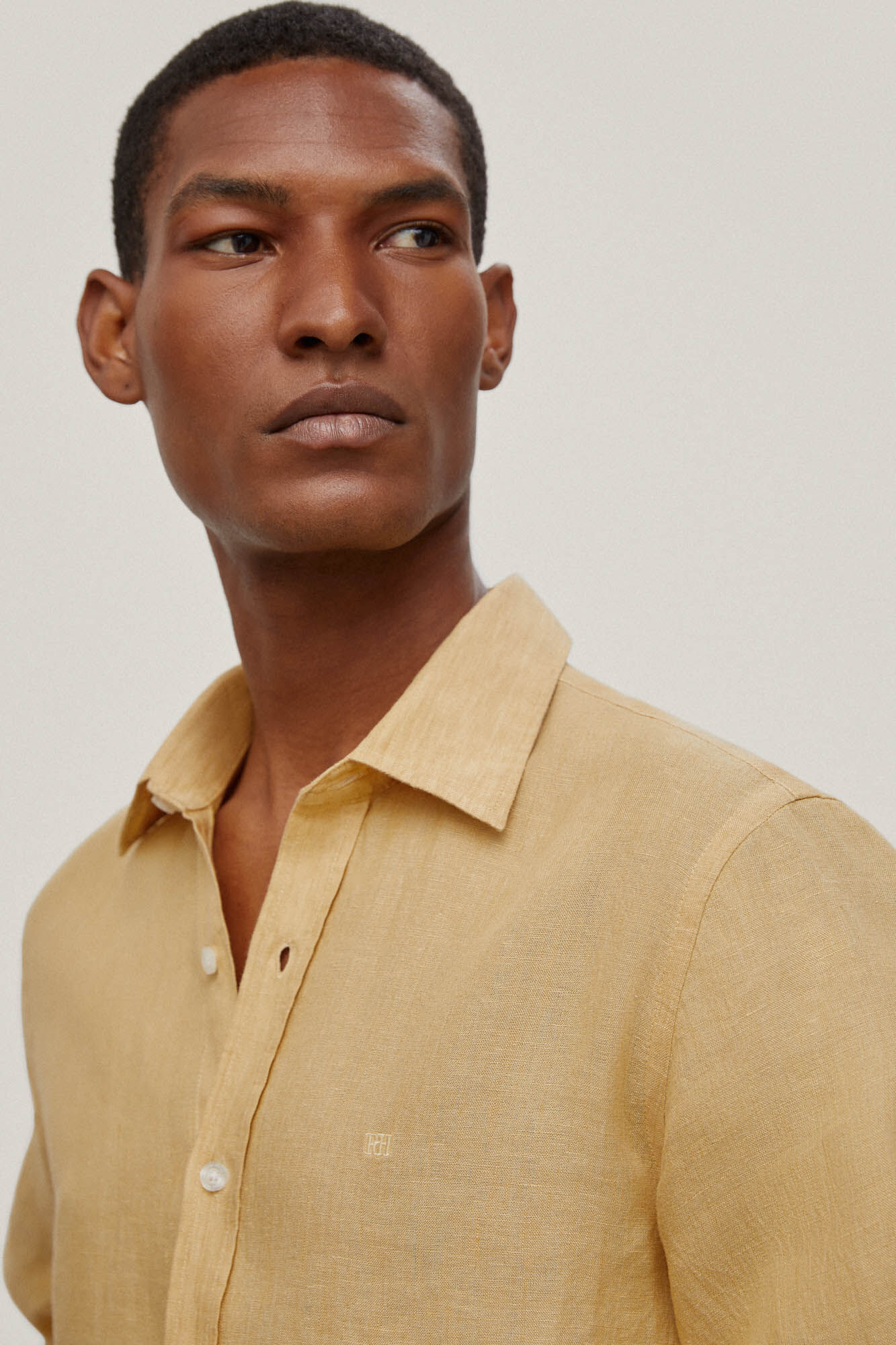 Camisa de linho lisa - Amarela