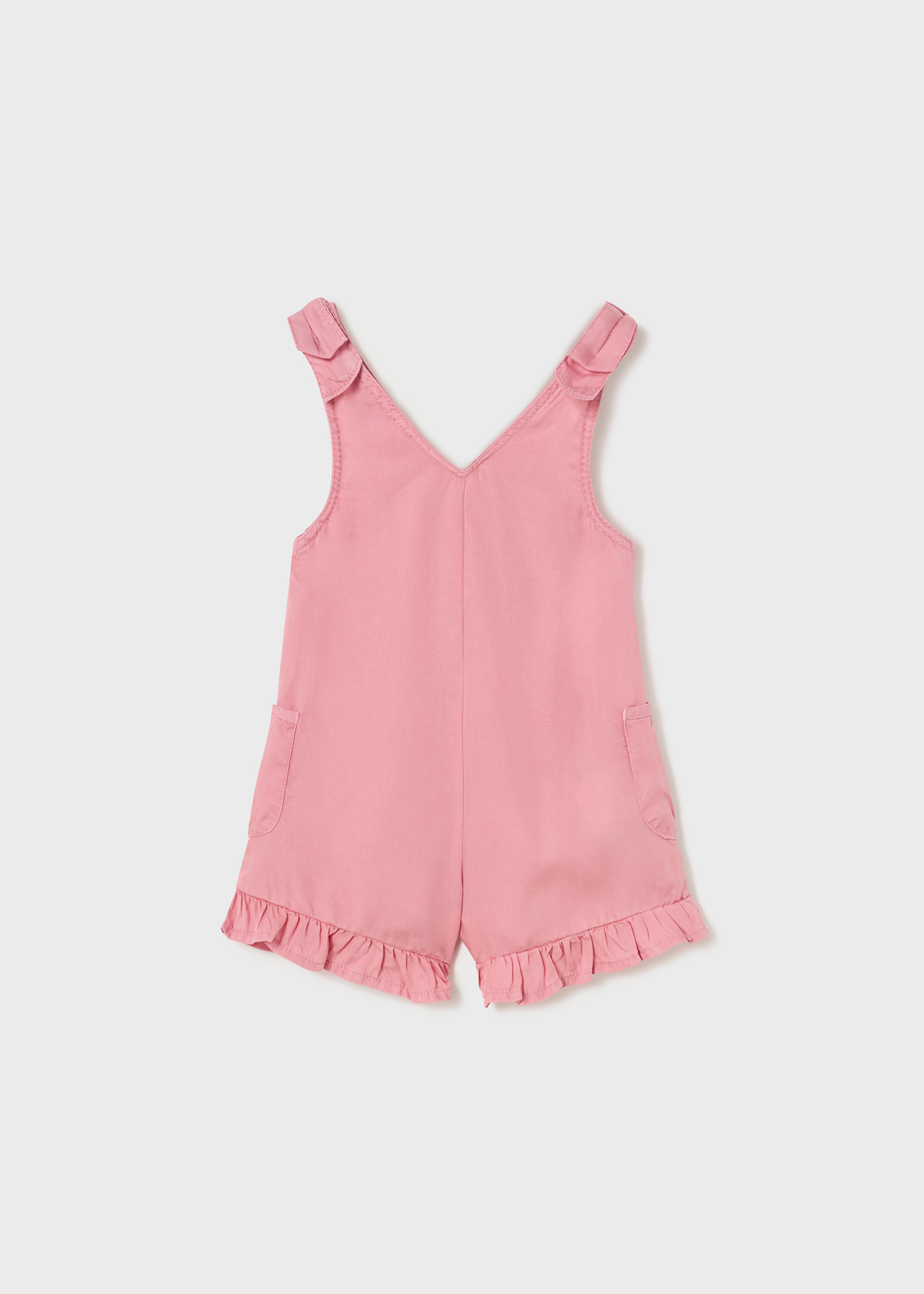 Macacão curto e fluido em TENCEL™ Lyocell para bebê