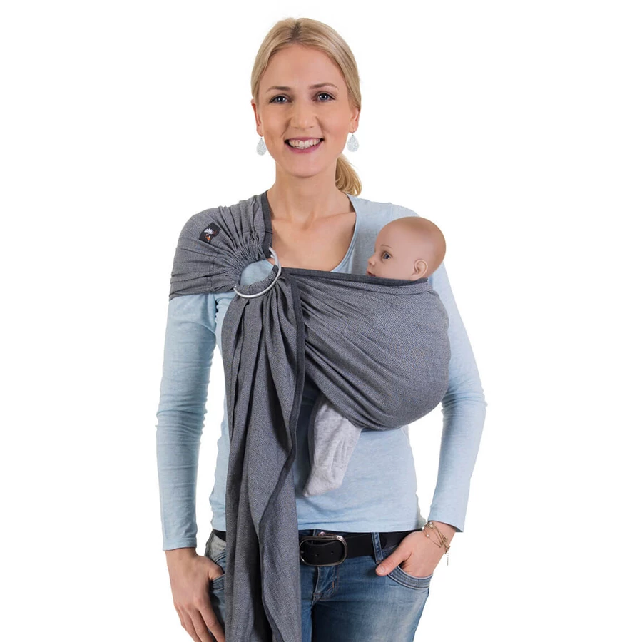Hoppediz Babytragetuch Ring-Sling London weiß