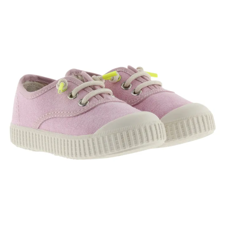 Victoria Baskets Lacets Elastiqués Lona Lavada | Rose